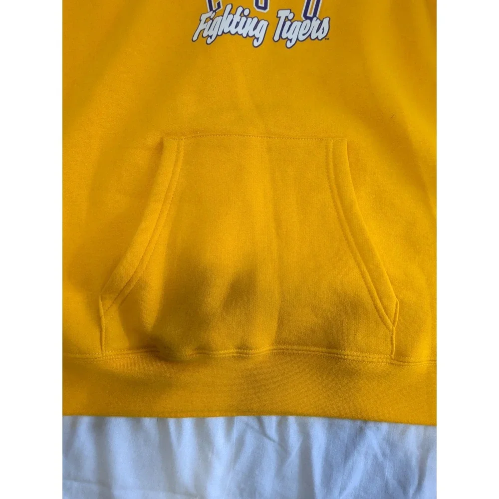 NEW  LSU LOUISIANA STATE TIGERS WOMENS HOODED SWEATSHIRT YELLOW MEDIUM